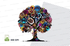 Tree clipart made of colorful gears Product Image 1