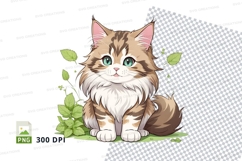Illustrated kitten clipart png Product Image 1