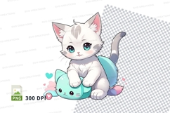 Cartoon kitten clipart png Product Image 1