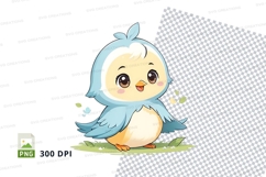 Cartoon blue bird clipart png Product Image 1