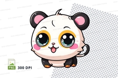 Cartoon panda clipart png Product Image 1
