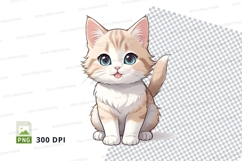 Cartoon kitten clipart png Product Image 1