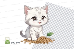 Cartoon kitten playing with beans mockup Product Image 1