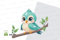 Cartoon blue bird clipart png Product Image 1