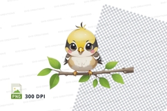 Cartoon bird on branch clipart png Product Image 1