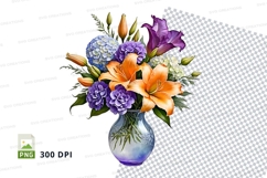 Flower bouquet in vase clipart png Product Image 1