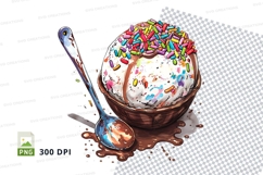Ice cream scoop with sprinkles clipart png Product Image 1