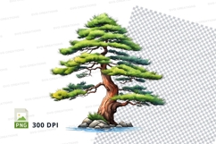 Watercolor pine trees clipart png Product Image 1