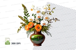 Floral arrangement in vase clipart png Product Image 1