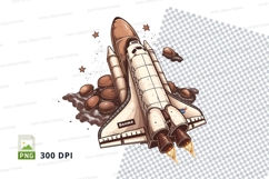 Illustrated space shuttle clipart png Product Image 1
