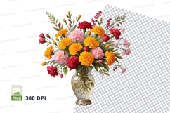 Flower bouquet in vase clipart png Product Image 1