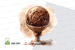 Chocolate ice cream scoop in glass mockup Product Image 1