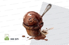 Chocolate ice cream scoop in bowl mockup Product Image 1