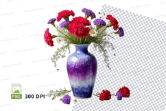 Vase with red and purple flowers mockup Product Image 1