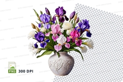 Flower bouquet in vase clipart png Product Image 1