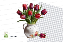 Clipart png of tulips in a vase Product Image 1
