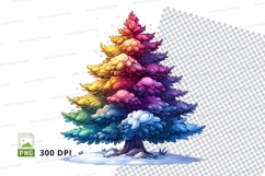 Rainbow christmas tree clipart png Product Image 1
