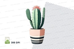 Cactus in colorful pot clipart png Product Image 1