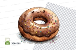 Chocolate donut with sprinkles clipart png Product Image 1