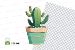 Cactus in pot clipart png Product Image 1