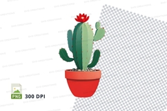 Cactus in red pot clipart png Product Image 1