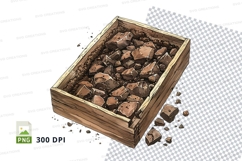 Wooden box mockup with chocolate pieces Product Image 1
