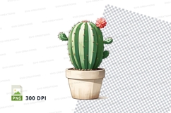 Cactus in pot clipart png Product Image 1