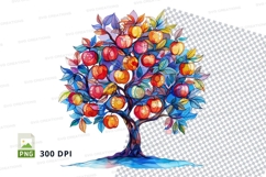 Colorful fruit tree clipart png Product Image 1
