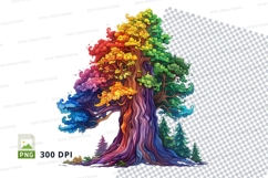 Rainbow tree clipart png Product Image 1