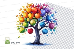 Colorful apple tree clipart png Product Image 1