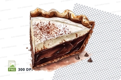 Chocolate cream pie slice clipart png Product Image 1