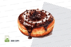 Chocolate glazed donut clipart png Product Image 1