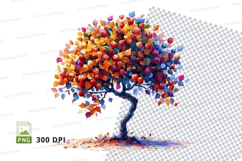 Colorful fall tree clipart png Product Image 1