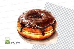 Chocolate glazed donut clipart png Product Image 1