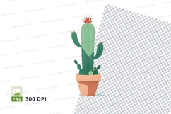 Clipart png of a cactus in a pot Product Image 1