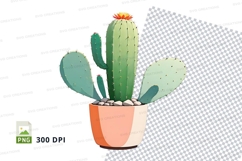 Cactus in pot clipart png Product Image 1