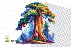 Rainbow tree illustration clipart png Product Image 1