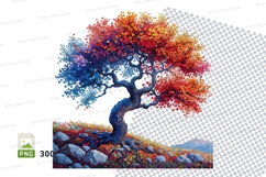 Colorful tree clipart png Product Image 1