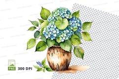 Hydrangea flower pot clipart png Product Image 1