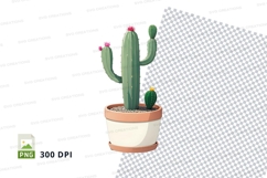 Cactus in pot clipart png Product Image 1