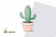 Cactus in pot clipart png Product Image 1