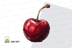 Clipart png of a single red cherry Product Image 1