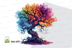 Rainbow tree clipart png Product Image 1