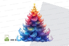 Rainbow gradient christmas tree clipart png Product Image 1