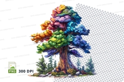 Rainbow tree clipart png Product Image 1