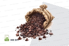 Spilled burlap sack of coffee beans mockup Product Image 1