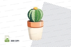 Clipart png of a cactus in a pot Product Image 1