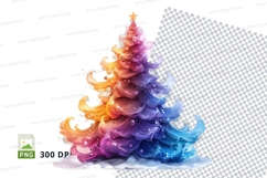 Abstract colorful christmas tree clipart png Product Image 1