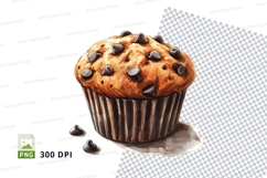 Chocolate chip muffin clipart png Product Image 1