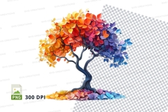 Colorful tree clipart png Product Image 1